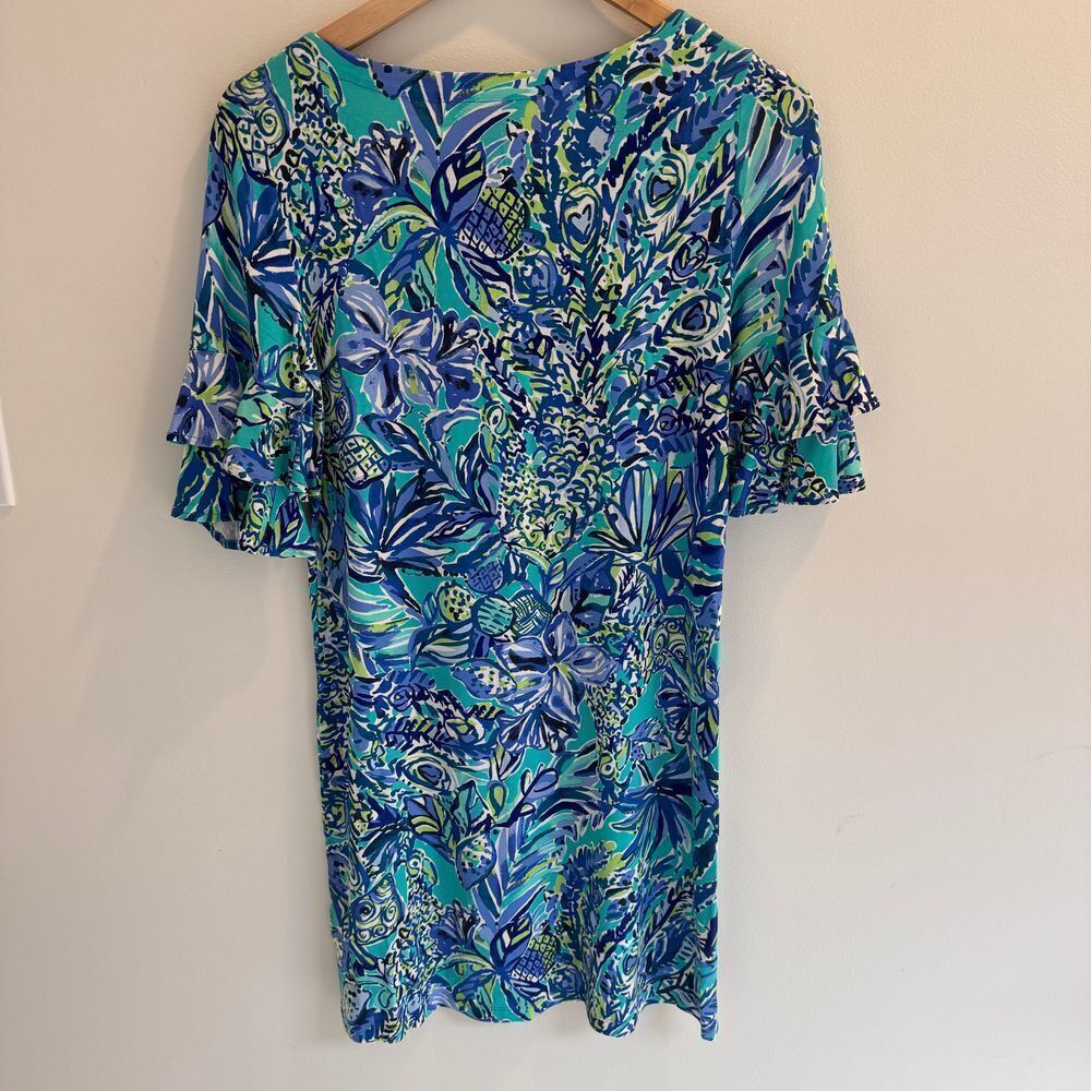 Lilly Pulitzer Lula Dress Bennet Blue Sneak a Peak Women's Size XS Preppy Beachy - Picture 8 of 10